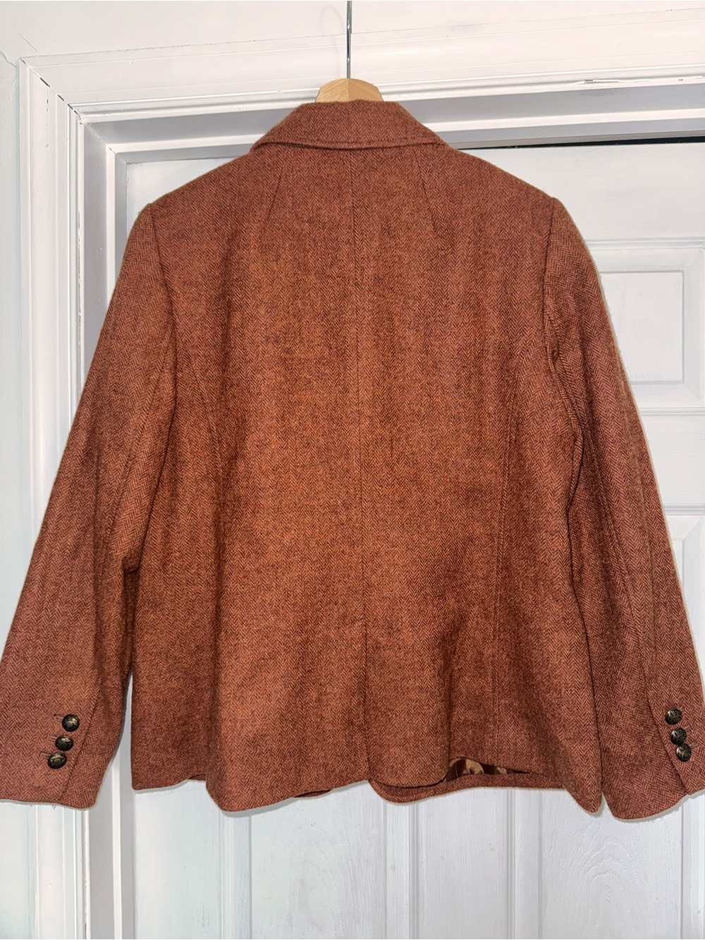Bundle of 2 Talbots Blazers Classic Herringbone Shetland Wool Brown Green 14 - Picture 5 of 11